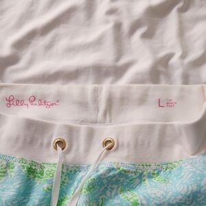 Lilly Pulitzer Aqua and Lime Patterned Shorts